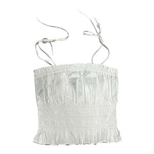 Forever 21 White Ruffle Tank Top